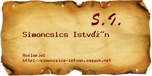 Simoncsics István névjegykártya