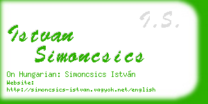 istvan simoncsics business card